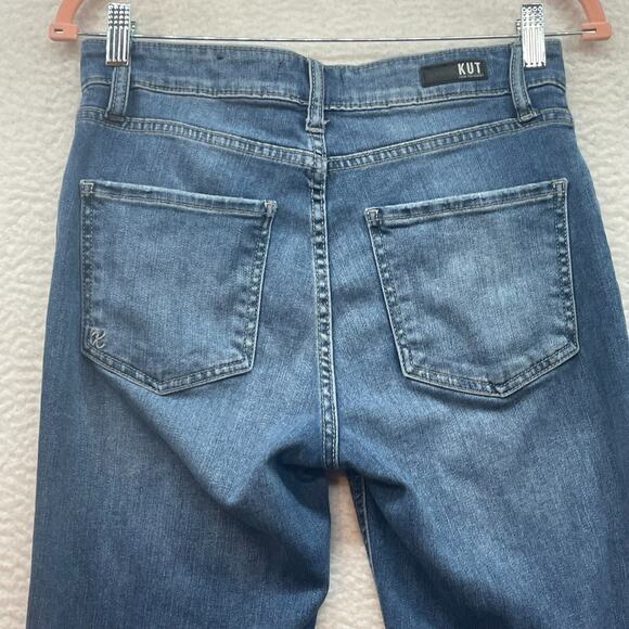 Kut From The Kloth Jeans Womens 4 Blue Elizabeth Crop Straight Mid Rise Denim 28 - Picture 6 of 15